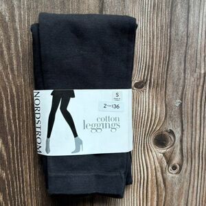 NWT Nordstrom Black Knit Cotton Leggings Size Small